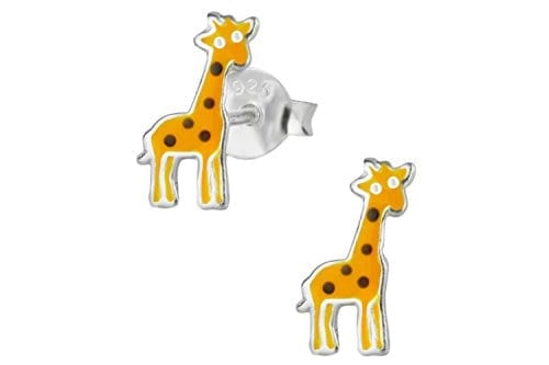 .925 Sterling Silver Cute Giraffe Stud Earrings for Girls